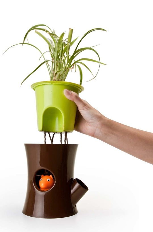 Living și dormitor Qualy ghiveci de flori cu sistem de irigare QL10075.BN.GN multicolor