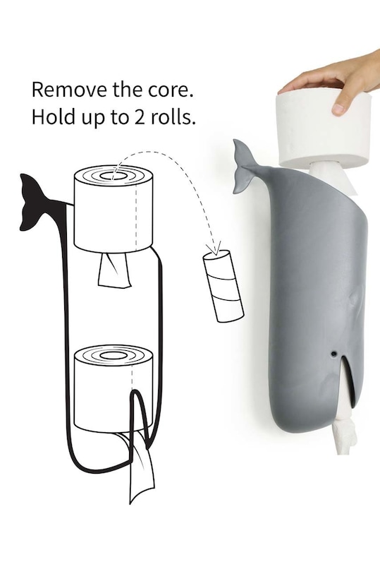 Kuhinja in bar Posoda za vrečke za enkratno uporabo Qualy Moby Whale QL10363.GY pisana