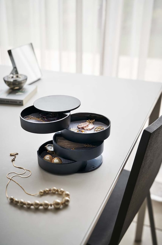 Salon i sypialnia Yamazaki pudełko na biżuterię Tower 4069 czarny