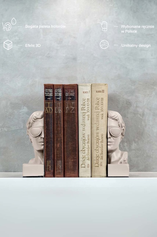 Στήριγμα βιβλίων Concrette Hermes 2-pack μπεζ 5903104893682