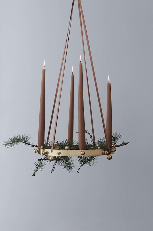 Ukrasni svijećnjak OYOY Pearl Advent smeđa L10029