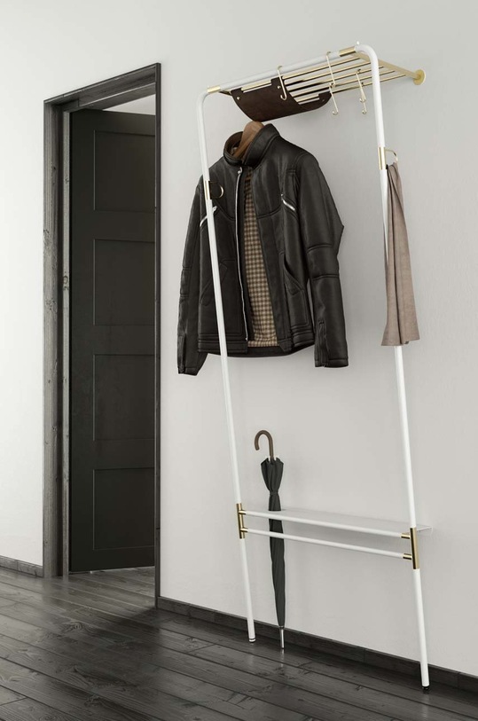 Obývacia izba a spálňa Nástenný vešiak Umage Lean on me 5250.Umage biela