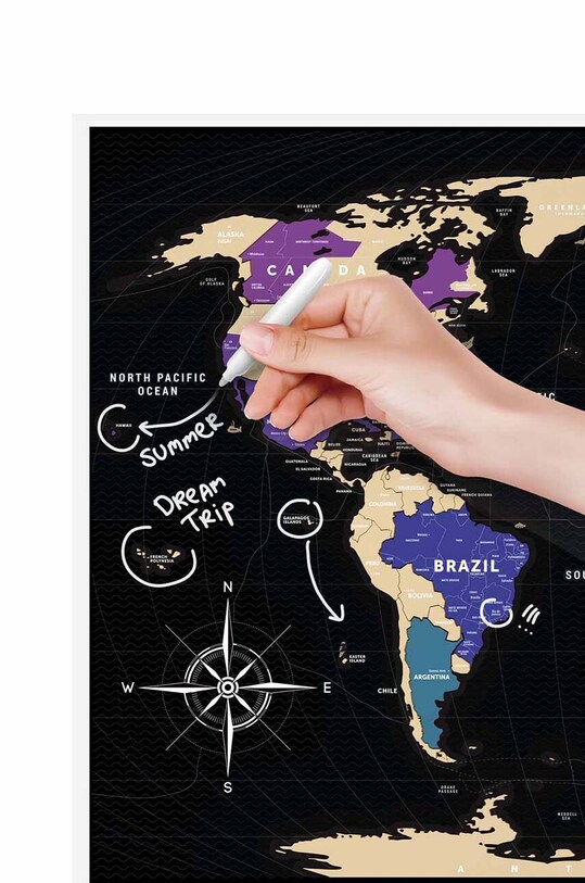 Nappali és hálószoba 1DEA.me kaparós térkép Travel Map 4820191130074 többszínű