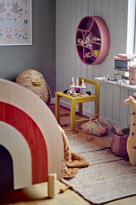 Salon i sypialnia Bloomingville półka wisząca Palmer 82058180 czerwony