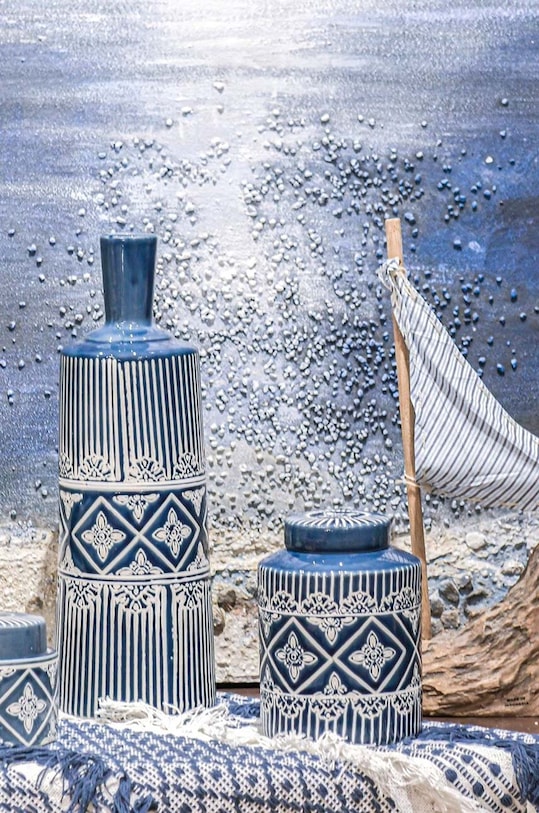 Dnevni boravak i spavaća soba Ukrasna vaza 3.70.078.0028 plava