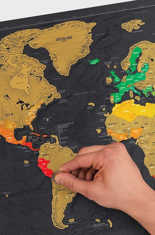 Living și dormitor Luckies of London hartă răzuibilă Scratch Map® Deluxe LK.LUKSD multicolor