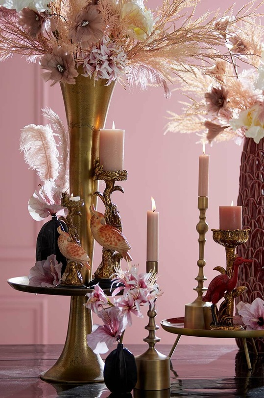 Salon i sypialnia Light & Living świecznik dekoracyjny 6043297 żółty