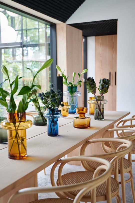 Ukrasna vaza Lyngby Amber plava 23564.