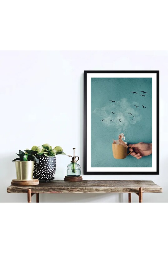 Гостиная и спальня Настенная декорация в раме home & lifestyle Wypoczynek Przy Kawie Retro AN0040. мультиколор