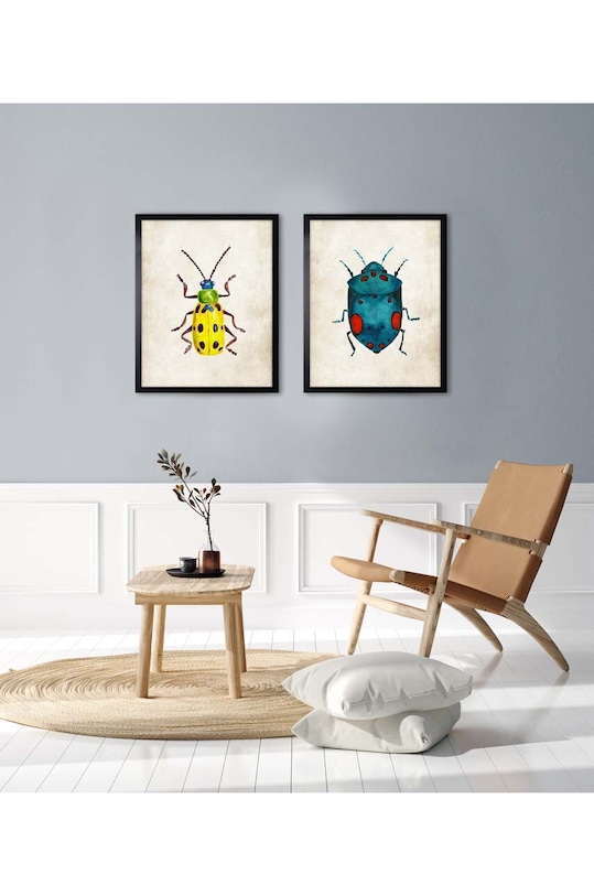 Salon i sypialnia Dekoracja ścienna na papierze w ramie 30x40 cm AN0031. multicolor