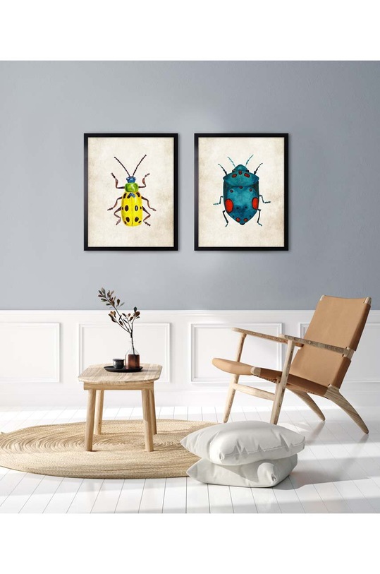 Living și dormitor decor de perete pe hârtie înrămată 30x40 cm AN0032. multicolor