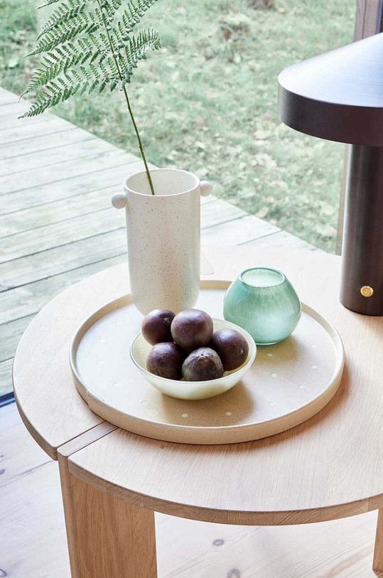 Διακοσμητικό βάζο OYOY Saga L300590 λευκό AA00