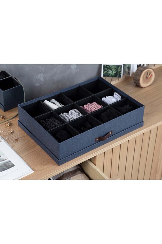 Кутия за съхранение Bigso Box of Sweden 6341C3878LEA648 тъмносин