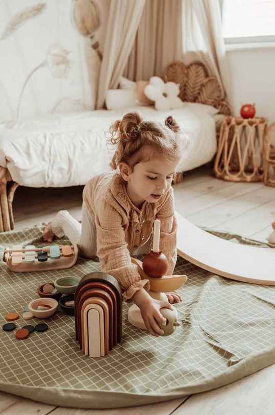Podložka a taška na hračky Play & Go 2 w 1 Organic p.g.organic.ggreen
