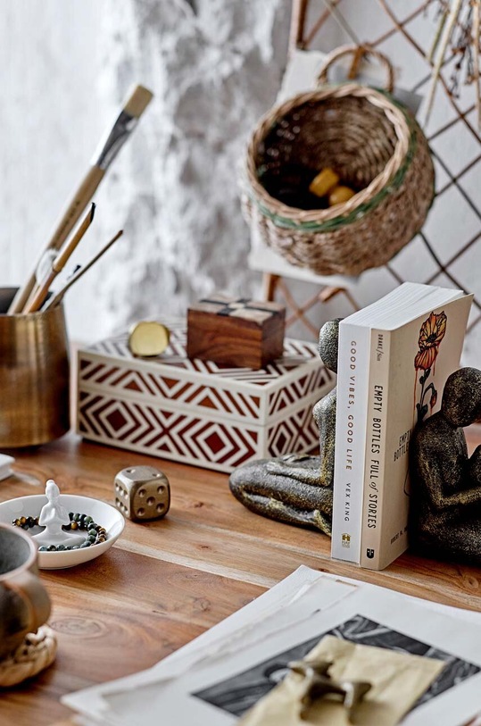 Bloomingville podpórki do książek 2-pack 82053037 brązowy