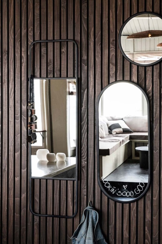 vtwonen lustro ścienne 30 x 70 cm czarny 52110455