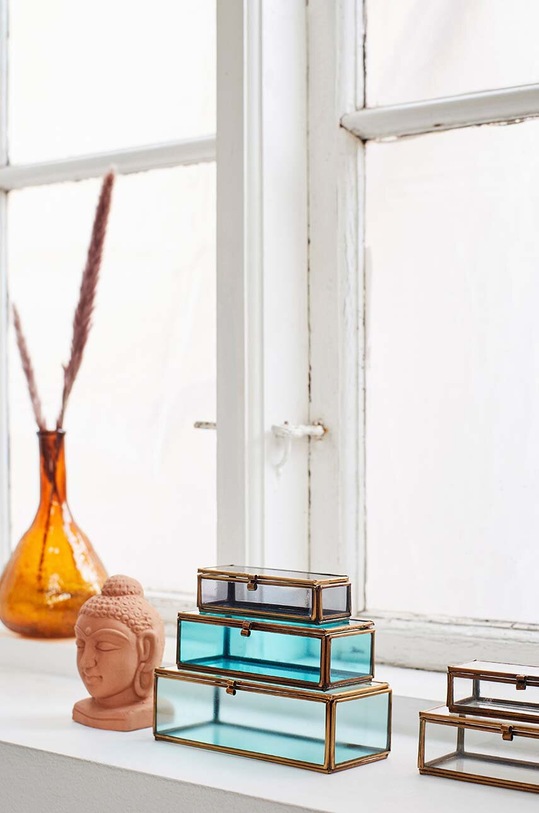 Madam Stoltz zestaw szkatułek 3-pack IB.2103396BLU niebieski AA00