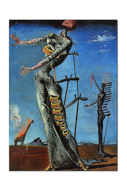 Reprodukce Salvador Dali, Hořící žirafa 40x50 cm vícebarevná 100706