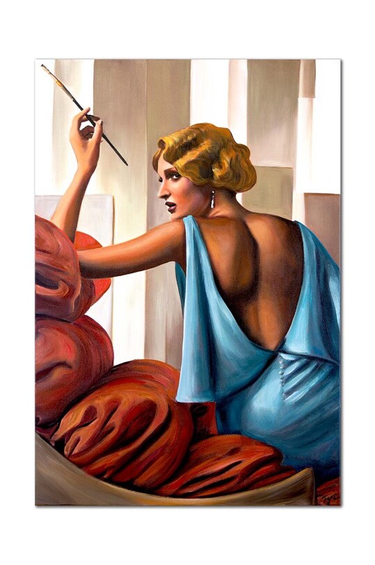 Картина, написана вручну 60 x 90 cm барвистий 165629