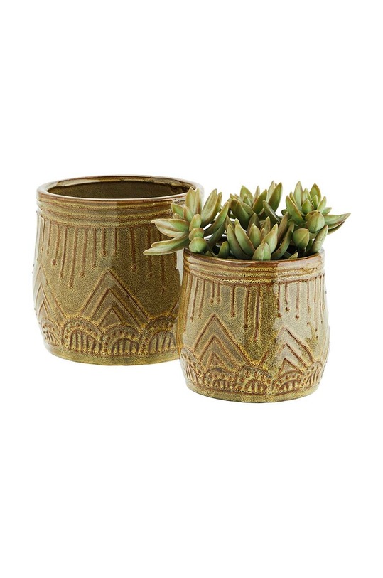 Madam Stoltz set de huse pentru ghivece 2-pack HY20913.1215 verde AA00