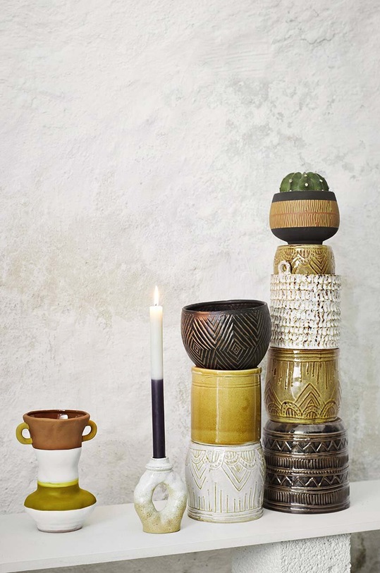 Living și dormitor Madam Stoltz set de huse pentru ghivece 2-pack HY20913.1215 verde