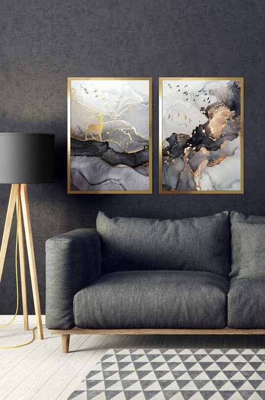 Гостиная и спальня Настенная декорация в раме 53 x 73 cm 15.41.201.5277 мультиколор