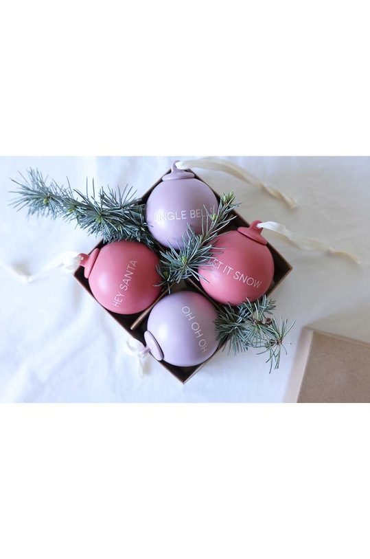 Σετ χριστουγεννιάτικες μπάλες Design Letters XMAS Stories Ball 4-pack πολύχρωμο 10105002LAVENFAROS