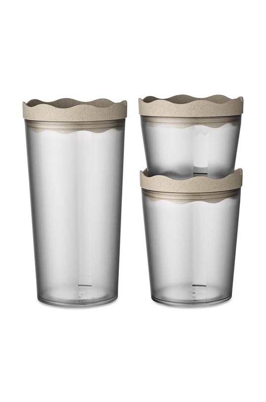 Koziol set recipiente de depozitare cu capace 300 / 700 / 1000 ml bej 7877700