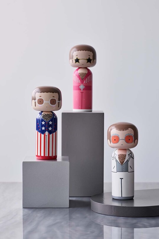 Lucie Kaas lalka kokeshi Elton In White multicolor SI02EL1L