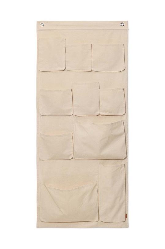 Nástěnný organizér ferm LIVING Canvas XL Wall Pockets béžová 1104266380