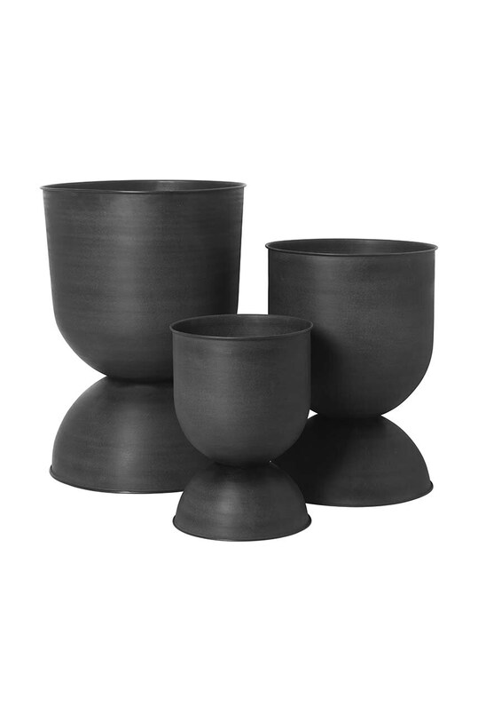 Living și dormitor ferm LIVING oala Hourglass Pot 100131629 negru