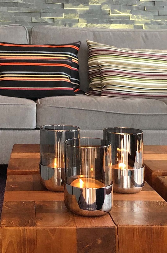 Вітальня та спальня Декоративний свічник Philippi Corry P341004 сірий