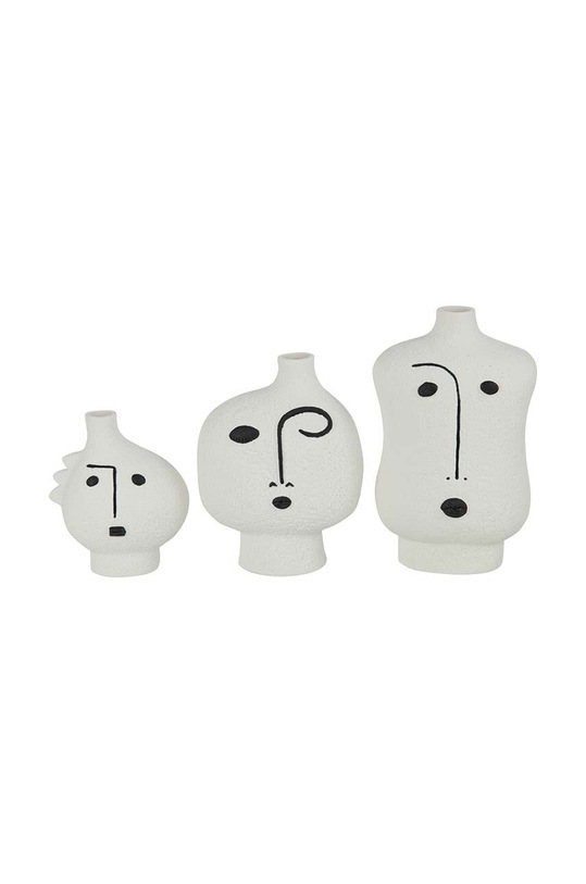 Набір декоративних ваз J-Line Face Abstract 3-pack 40436 білий AA00
