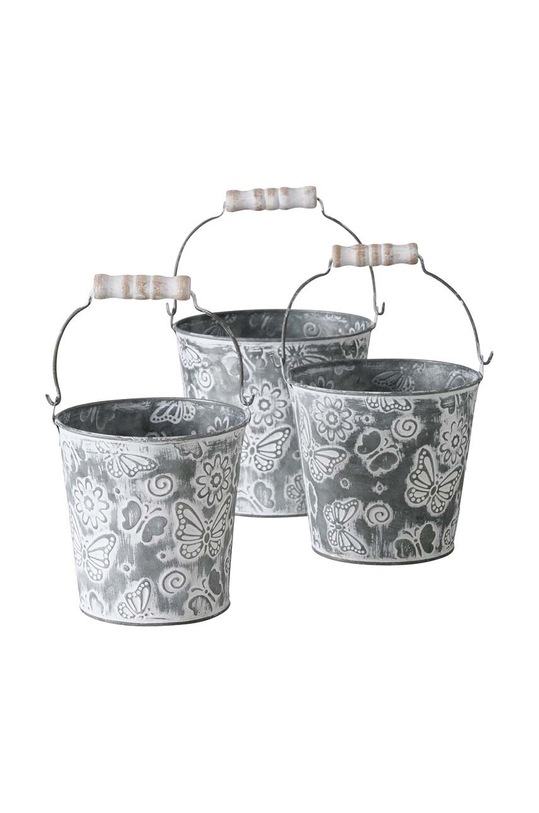 Boltze zestaw osłonek na doniczki Mariposa 3-pack szary 2031307