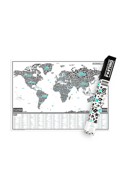 Plakat strugalica Luckies of London F*#?ING Scratch Map šarena LK.LUKSWE6