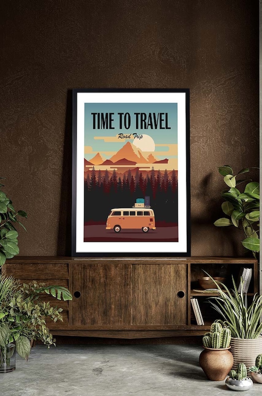 Σαλόνι και υπνοδωμάτιο Διακοσμητικό τοίχου σε κορνίζα 53 x 73 cm 1541201.5851 πολύχρωμο