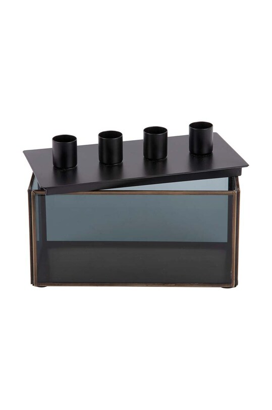 Декоративный подсвечник Present Time Boxed Rectangle PT4006BK чёрный AA00