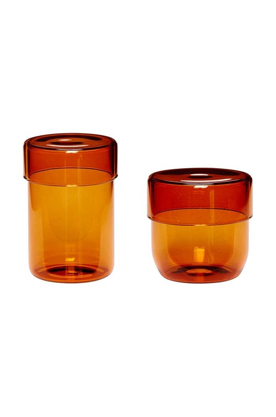 Контейнер з кришкою Hübsch Pop 2-pack жовтий 660907