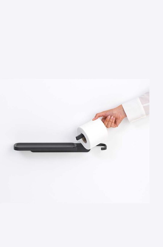 Brabantia suport hartie igienică cu raft MindSet negru 303128