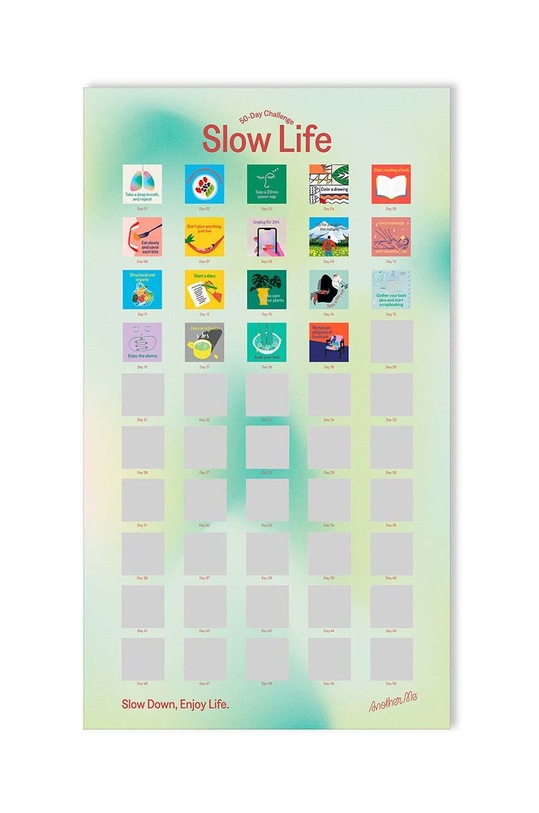 Another Me poster da grattare 50 Day Challenge, Slow Life, English multicolore AM50CHPOSLE