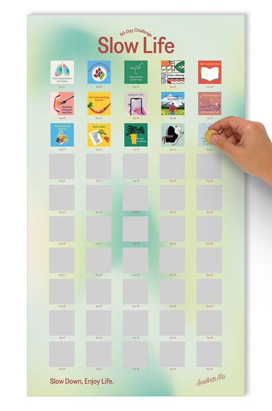 Another Me poster da grattare 50 Day Challenge, Slow Life, English multicolore AM50CHPOSLE