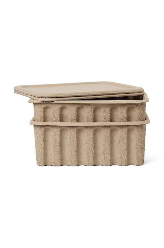 Úložný box ferm LIVING Paper Pulp Box L 2-pak béžová 100313315