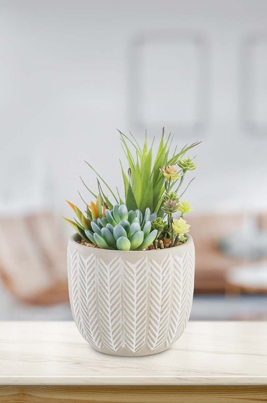 Obývacia izba a spálňa Umelá rastlina v kvetináči 4251838545614 viacfarebná