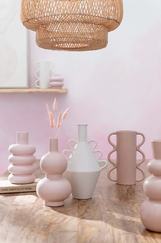 J-Line vaza decorativa Wavy alb 40090