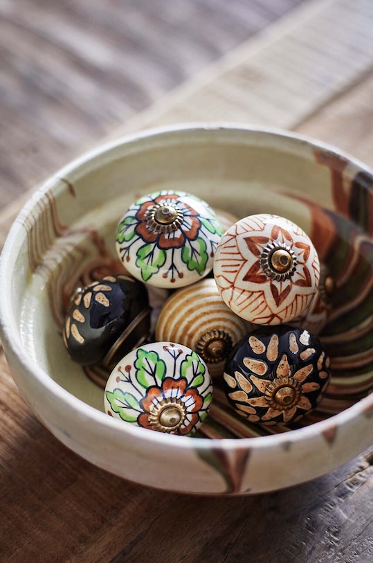 Madam Stoltz mâner de mobilă Stoneware TI06 alb AA00