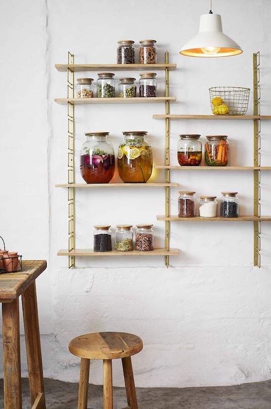 Set posuda za cvijeće s košarom Madam Stoltz Terracotta 6-pack 31904 bež AA00