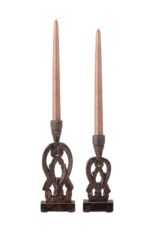 Dekoračné svietniky Bloomingville Bernie 2-pak 82066103 čierna AA00