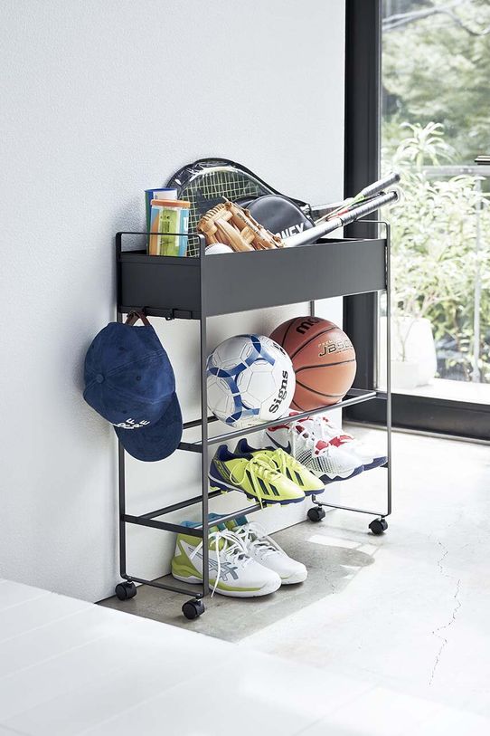 Salon i sypialnia Yamazaki mobilny wózek do przechowywania Tower 5279 czarny