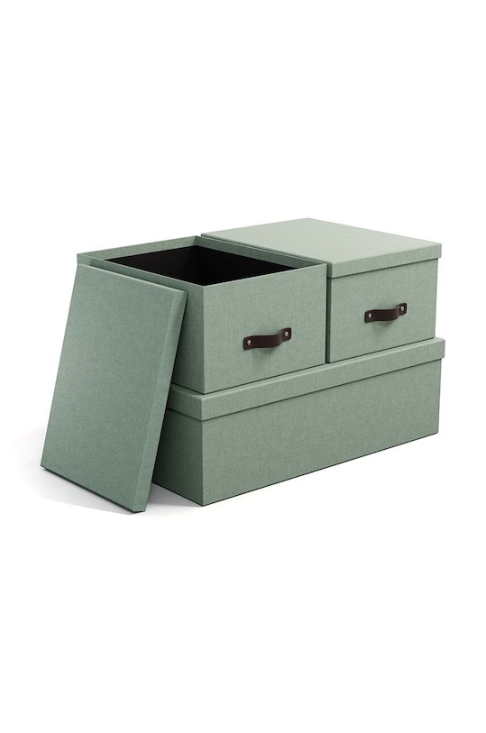 Sada úložných krabíc Bigso Box of Sweden Inge 3-pak 8113C1649LEA648 tyrkysová AA00