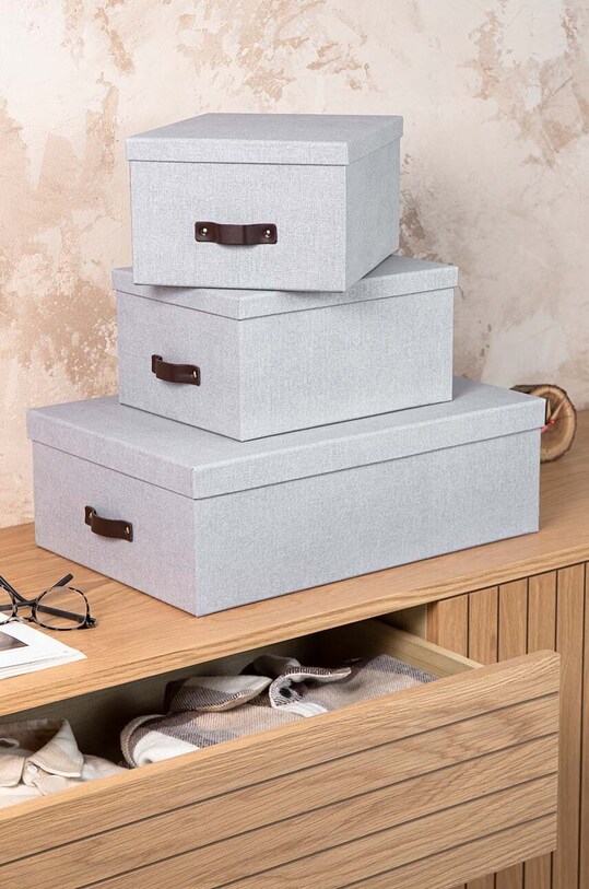 Комплект ящиков для хранения Bigso Box of Sweden Inge 3 шт 8113C6249LEA648 серый
